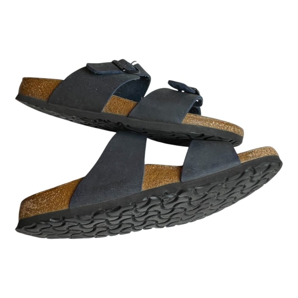 Birkenstock navy leather 2 strap sandal gently worn size 40 - Picture 4 of 5